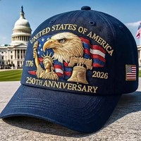 Gorra de Béisbol Bordada Estilo Europeo Americano, 250.º Aniversario, Gorra Trucker, Protección Solar, Algodón