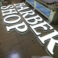 Enseigne Lumineuse 3D Métallique Personnalisée à Lettres Boîtier LED pour Vitrine de Salon de Coiffure
