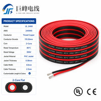 Fil plat parallèle UL2468 26AWG 24AWG 22AWG 20AWG 18AWG 80 ℃   Câble en PVC noir homologué UL 300V