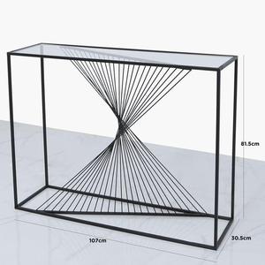 Accueil Meubles de salon Table d'entrée dorée contre le mur Bande lumineuse plate-forme d'entrée de luxe et simple - Product Image 1