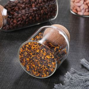 High Quality 1100ml Borosilicate Glass Jar Clear Food <b>Storage</b> Container With Cork Ball Lid Kitchen Pantry Spice <b>Storage</b> Bottles - Product Image 6