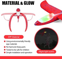 Pesawat busa EPP, mainan pesawat Glider busa LED, pesawat terbang lempar tangan dengan lampu olahraga luar ruangan untuk anak-anak