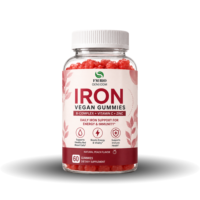 Gummies de fer végétaux sans OGM, sans gluten, sans gélatine, avec complexe B, vitamine C et zinc – Complément nutritionnel quotidien – Marque privée OEM ODM