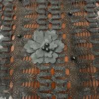 Tissu en dentelle textile biologique pour robe de mariée pour filles, haute qualité, 100% polyester, 150 cm, pour vêtements de nuit, avec décorations de boules 3D