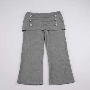 Pantalones de punto capri con doble botón y cintura ancha, corte ajustado, tiro medio, estilo Y2K americano vintage, Hot Girl, Bodycon, ajustados, 7/8 - Product Image 6