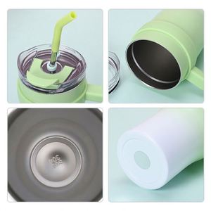 Taza de Hielo Moderna Personalizada para Uso en Exteriores y Automóviles, Gran Capacidad, con Asa y Tapa, 40 oz, Doble Capa, Acero Inoxidable, Taza de Viaje - Product Image 4