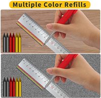 Ensemble de crayons de charpentier en alliage d'aluminium, marqueur pour trous profonds et taille-crayon de construction pour le travail du bois
