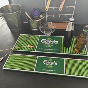 Customizable Silicone Bar Runner Non Slip Spill Proof <b>Beer</b> Drip Mat Counter Protector <b>Coaster</b> Placemat for Promotional Branding - Product Image 1