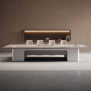 Mesa de Conferencia de Madera de Alta Calidad, Moderna y de Lujo, Personalizada para Uso Comercial en Hoteles y Escuelas, Muebles de Oficina para 10 Personas - Product Image 2