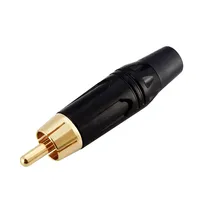 Conectores RCA, Adaptador de Cable Coaxial, Conector de Audio Dorado Macho sin Soldadura, Conector de Altavoz, Sonido Musical