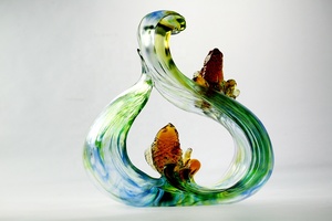 Wholesale Hand Carved Glass Crafts Fish and Mini Animal Ornaments for Home Decoration Folk Art Easter & Christmas