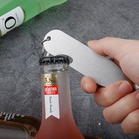 Llavero Abridor de Botellas de Vino y Cerveza de Metal Espejo de Acero Inoxidable, Personalizable con Logotipo por Sublimación Láser
