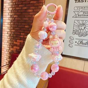 새로운 만화 인형 리리스 휴대폰 케이스 걸이 체인 핸드 페인팅 비즈 키체인 아크릴 귀여운 폰 체인 소녀용 - Product Image 6