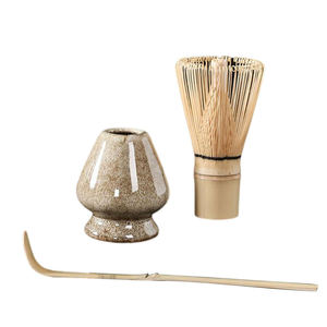 Juego de 3 piezas de batidor de té matcha tradicional japonés hecho a mano, de bambú natural, para ceremonia, con cuchara chasen, al por mayor - Product Image 3