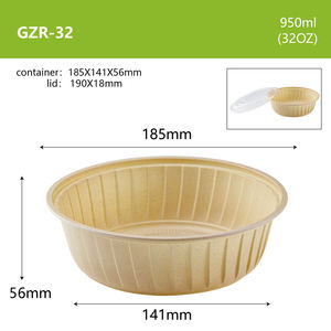 Bol à déjeuner biodégradable écologique jetable couvercles en plastique vaisselle micro-ondable pour fête de restaurant pour servir de la nourriture - Product Image 6