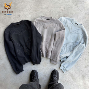 Hoodies personnalisés, hoodies chauds style streetwear, broderie 3D, tricot surdimensionné, épaules tombantes, laine douce, logo personnalisé - Product Image 1