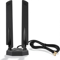 Antenne WiFi 7 Tri-Bande Eightwood 6GHz/5GHz/2.4GHz RP-SMA à base magnétique pour PC de bureau, carte mère gaming PCIe et routeur