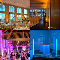 10 pièces avec étui S4 Uplight Batterie et DMX sans fil 4x18w RGBWAUV 6in1 Wifi Télécommande Uplight pour mariage