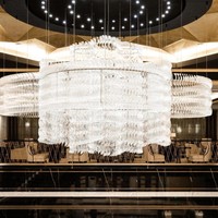 Lustre en cristal de luxe ANNO, luminaire suspendu personnalisé pour escalier et plafond haut