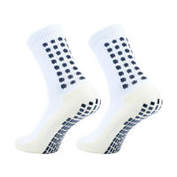 Chaussettes de football antidérapantes tricotées montantes personnalisées pour hommes et jeunes avec revers