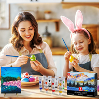 Ensemble de peinture acrylique non toxique pour adultes et enfants, 24 couleurs, 12 ml, peintures artisanales pour toile, papier, œufs de Pâques et céramique, fournitures d'art sur roche