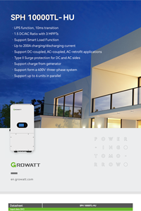 อินเวอร์เตอร์ไฮบริด Growatt <span class=keywords><strong>SPH</strong></span> 10000TL-HU 10kW 3 MPPT 200A พร้อมระบบสำรองไฟฟ้า UPS สำหรับระบบกักเก็บพลังงานภายในบ้าน - Product Image 5