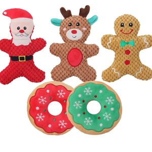 2024 Christmas Pack Donut Pet <b>Soft</b> Comfort Squeaky Chew Plush Dog <b>Toys</b> for Puppy Medium and <b>Large</b> Dogs - Product Image 3