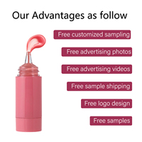 Tube de blush liquide végétalien à bouton-poussoir pour marque privée, 6 teintes, blush multi-usages et teinte à lèvres, logo personnalisé, cosmétiques