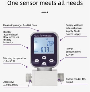 Débitmètre massique thermique MEMS pour gaz, filetage G DN10 DN15 DN20, 4-20mA RS485, pour Air N2 O2 CO2, OEM IP45 - Product Image 6