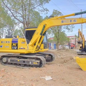 Excavadora de cadenas Komatsu PC110 usada, eficiente y de bajo consumo, de 11 toneladas, con cucharón de 0.48m y 66kw de potencia, para la colocación de tuberías, importada de Japón. - Product Image 1