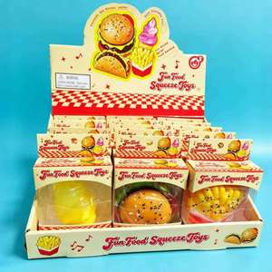 Jouets en PVC imitant des aliments, best-sellers, anti-stress, super doux, hamburgers et frites, jouets à presser pour filles et garçons, cadeau - Product Image 1