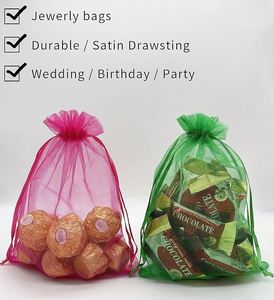 Transparent Sachet Organza Bags Mixed Color Drawstring Mesh Jewelry Pouches Sheer Mesh <b>Wrap</b> for Lavender Sachet Potpourri RTS - Product Image 6