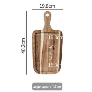 Planche à découper en bois d'acacia avec poignée, vente chaude en usine, pour la cuisine, plateaux à fromage et à nourriture, plats de <span class=keywords><strong>charcuterie</strong></span> - Product Image 4