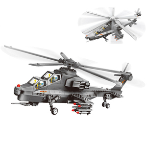Juguetes educativos para niños, Serie de partículas pequeñas, WZ10, helicóptero, <span class=keywords><strong>Gunship</strong></span>, modelo ensamblado, bloques de construcción, juguete para niños - Product Image 1