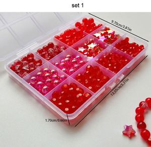 Cuentas de Plástico para Hacer Pulseras, Estilo Colorido, Caja de 12 Compartimentos, Cuentas Rojas y Perlas, 2024 - Product Image 3
