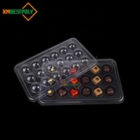 Boîte blister en plastique transparent chocolat truffe 18 cavités personnalisée Contenant blister emballage pour bonbon sucré PET