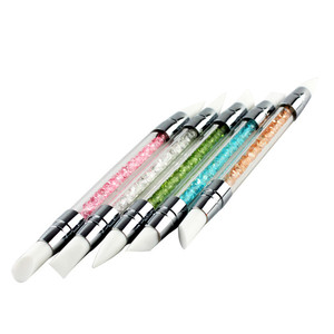 Hermoso Set de Pinceles de Silicona de Doble Punta para Uñas con Diamantes, 5 Piezas, con Material Plástico para Arte de Uñas - Product Image 6