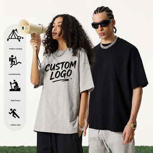 เสื้อยืดคอกลมผ้าฝ้ายออร์แกนิคทรงโอเวอร์ไซส์สไตล์อเมริกัน ระบายอากาศได้ดี น้ำหนักเบา เป็นมิตรกับสิ่งแวดล้อม รับสกรีนโลโก้ - Product Image 1