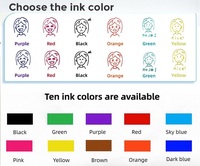 Sello Pre-Entintado Atomic Print, Sello Individual con Logotipo Personalizado, Tamaño Fotosensible, Colores Pastel Suaves, Sello Redondo Autoentintable para Profesores