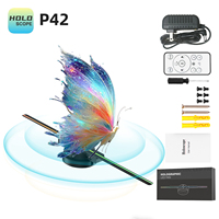 Ventilateur holographique 3D LED E-P42, 2 pales, 42 cm, affichage publicitaire 3D sans lunettes, projecteur holographique haute résolution, fournisseur OEM