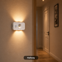 Lampu Malam Anak LED Mini Sensor Gerak PIR Pintar Baterai Isi Ulang Magnetik Meja RGB Putih Hangat Lampu Mata Kucing Tipe-C