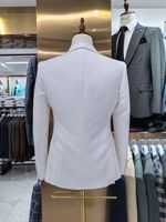 Setelan 3 potong untuk pria, jas pria elegan, jaket, celana rompi, pakaian pria satu kancing syal, pakaian tuksedo Formal, Blazer malam