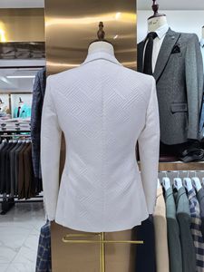 Abiti da sposa <span class=keywords><strong>eleganti</strong></span> da uomo <span class=keywords><strong>pantaloni</strong></span> giacca 3 pezzi gilet abbigliamento maschile con un bottone scialle con risvolto smoking abiti formale da sera Blazer - Product Image 4