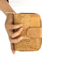 Dompet Wanita Mini Kecil Mewah dari Kulit Vegan Kain Gabus Berkualitas Tinggi
