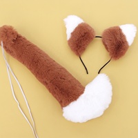 Ensemble de costumes pour fête costumée d'Halloween, bandeau oreilles de renard et queue de 40 cm
