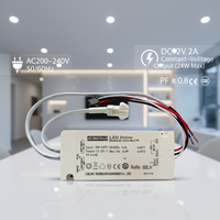 Alimentation LED 12V 24W étanche IP54 à tension constante sans scintillement pour miroir de salle de bain et bande LED