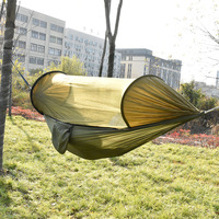 Hamac de camping de haute qualité, simple et double, avec moustiquaire, pour la randonnée, le trekking et les voyages, en nylon