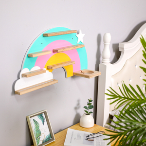 Étagère murale en bois pour enfants, boîte à tonalité et figurines auditives - Product Image 6