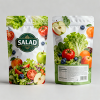 Sacs en plastique personnalisables à haute barrière pour aliments, sacs pour salades de légumes frais, pochettes verticales