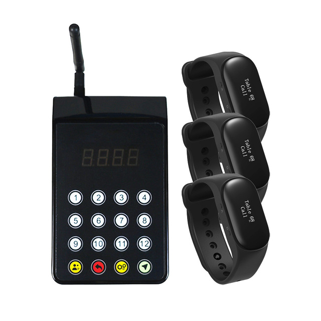 Wireless Waiter Call Staff Paging System Waterproof Vibrating Watch Beeper Staff Calling Device Hospital Nursing Home